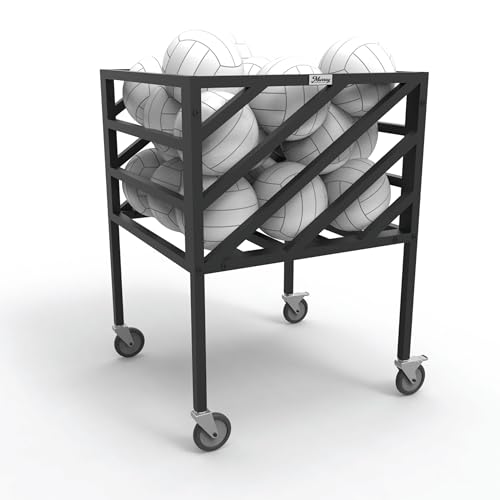 Murray Sporting Goods Premium Portable Volleyball Cart | Black Volleyball Metal Storage Cart with Wheels