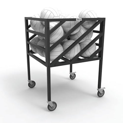 Murray Sporting Goods Premium Portable Volleyball Cart | Black Volleyball Metal Storage Cart with Wheels