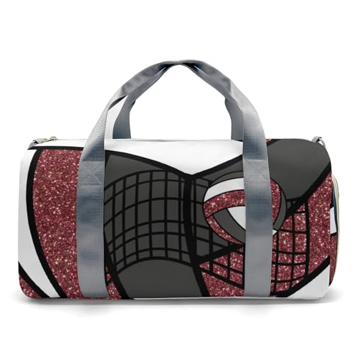 Sport Volleyball Maroon Personalized Sport Duffel Bag Custom Name Travel Gymnastics Sports Gym Dance Training Weekend Bag for Women Men