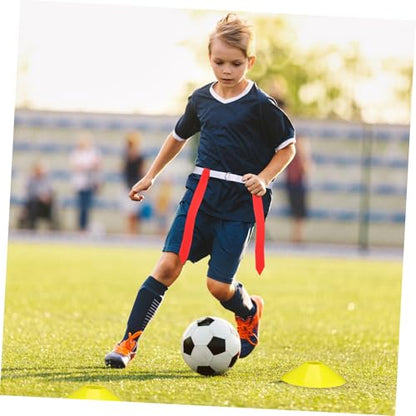 Complete Youth Football Belt Set 12 Belts 4 Cones Flags Ideal for Soccer Equipment for Boys and Girls