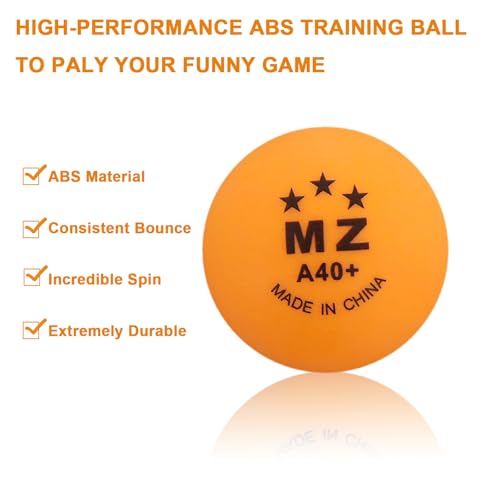 High Bounce & Durable ABS Mat Colored 3 Star Ping Pong Balls 4 Trainning,Party Games,Pet Cats Toys - style: pack of 50 - orange