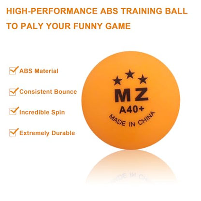 High Bounce & Durable ABS Mat Colored 3 Star Ping Pong Balls 4 Trainning,Party Games,Pet Cats Toys - style: pack of 50 - orange