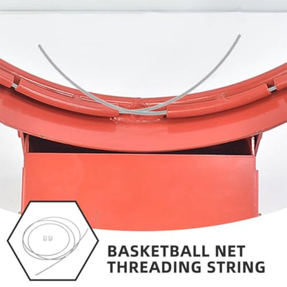 SHERCHPRY 2pcs Heavy Duty Steel Wire Basketball Net Threading Cord Rope for Outdoor School Community Park Hoop Net Fixing Accessories