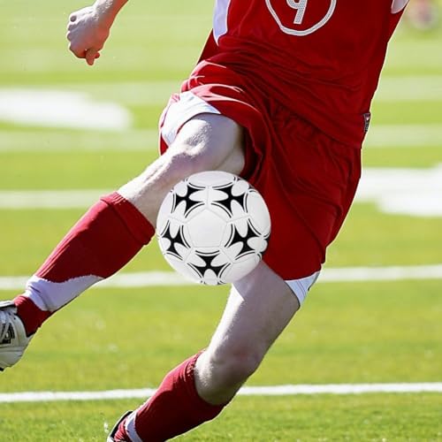 Size 5 Inflatable Football Soft Sports Ball Lightweight Soccer Ball for Indoor Outdoor Play Beach Park Swimming Pool Party