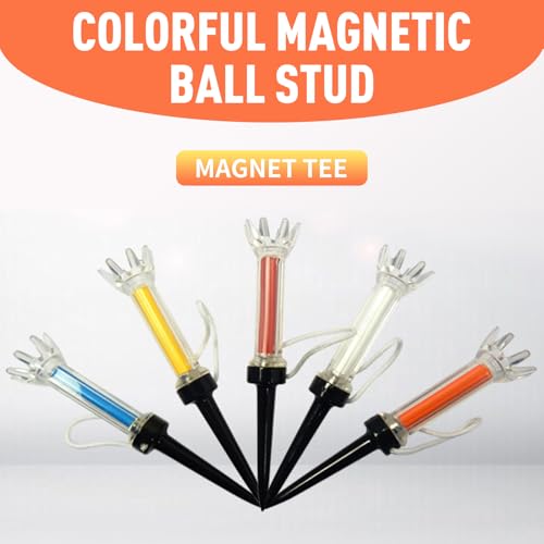 Golf Tees, Magnetic Golf Tee, Golf Tee with Magnetic Plastic 360 Degree Bounce, 90mm/79mm Durable Flexible Magnetic Plastic Golf Tee Training Practice Tool Accessoryy 5pcs
