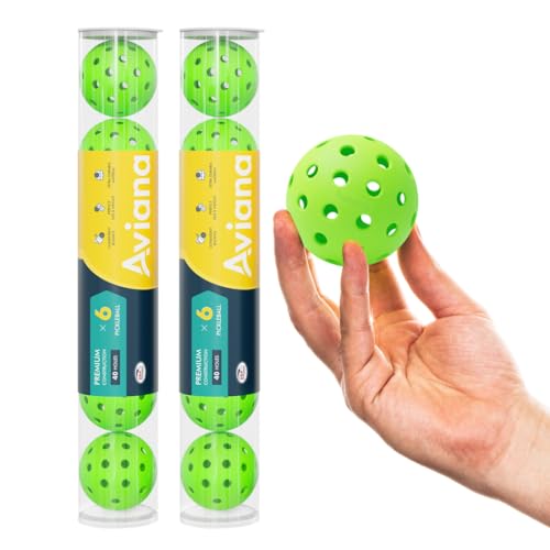 Outdoor Pickleball Balls USAPA Approved for Tournament Play 6 12 48 Packs Durable 40-Hole Design Ideal for All Skill Levels Pickleball Accessories Pickleball Balls Outdoor - color: Green 12 Pack