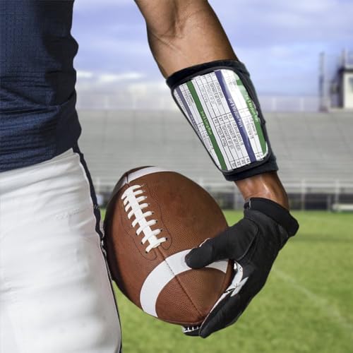 Crown Sporting Goods Football Quarterback Triple Insert Playbook Wristband, Multi-Sport Play Holder