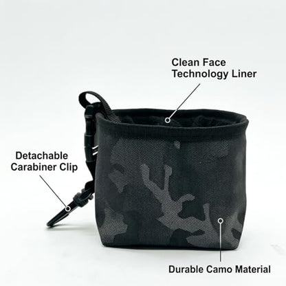 Golf Club & Ball Cleaner Bag, Portable Golf Club Cleaning Pouch with Waterproof Liner & Clip, Reusable Golf Cleaning Accessory for Golf Bags
