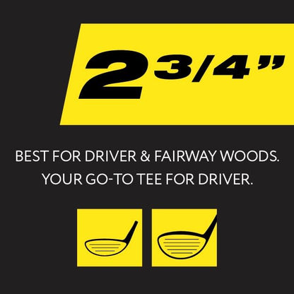 PrideSports PTS Wood Golf Tees | 100 Count, 2-3/4 Inch | #1 Wood Tee on Tour | Best for Drivers & Woods