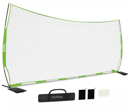 Lacrosse Backstop Net 20x10 ft Basketball Backstop Net for Backyard Sport Netting Barrier Ball Stop Net Includes Portable Carry Bag 2 Sand Bags 4 Ground Stakes