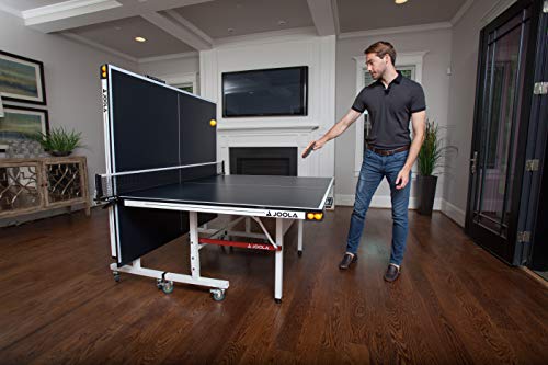 JOOLA Rally TL Professional MDF Indoor Ping Pong Table w/Quick Clamp Table Tennis Net & Post Set - 10 Minute Easy Assembly - Corner Ball Holders - Tournament Quality - Includes Playback Mode - size: 18mm