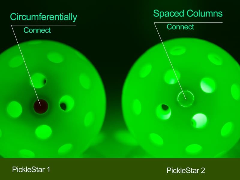 PickleStar Gen 2 Premium LED Pickleball Balls - Next-Generation Glow & Perfectly Balanced Bounce for Advanced Players, Robust and Reliable, 4 Pack with Long-Life Batteries - color: Neon Yellow