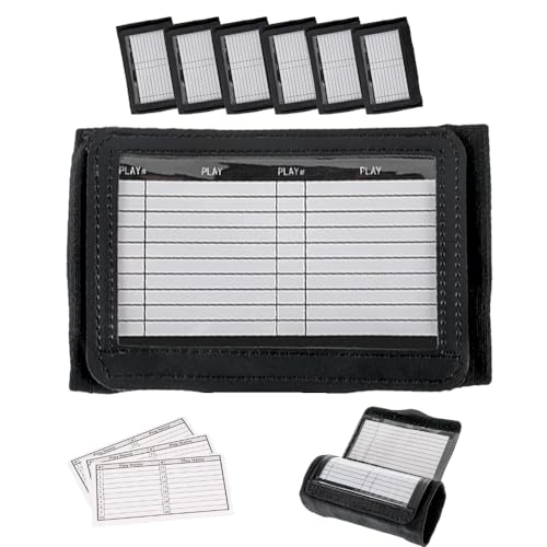 DD QB Playbook Wristband Youth and Adult Size - Black Football Quarterback Play Wristbands - Wrist Coach for All Sports with 3 Compartments - color: Black, size: Youth