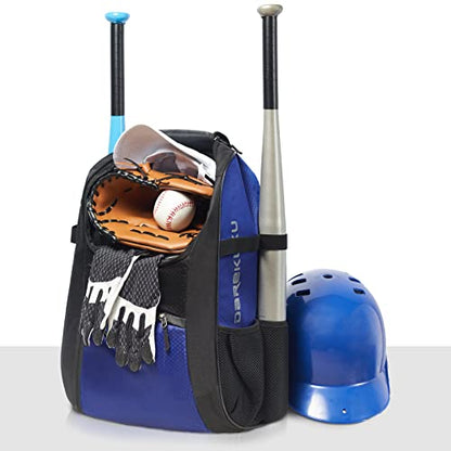DAREKUKU Youth Baseball Backpack, Softball Bag for Boys & Girls, Breathable T-Ball & Baseball Equipment & Gear
