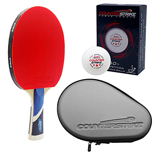 Karma Paddle Bundle (Includes Hard Case & 6 Balls) | Ping Pong Paddle | Pro Ping Pong Paddle | Table Tennis Paddle | Tournament Legal | ITTF Approved | Ping Pong Set