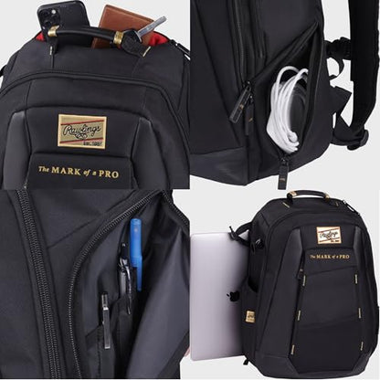 Rawlings | Gold Collection Backpack | Coach/Player Off-field Use | Laptop Sleeve | Multiple Colors