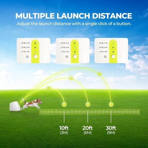 AFP Automatic Ball Launcher Dog Ball Thrower Machine Interactive Hyper Fetching Toy for Large Dogs, 3 Tennis Balls Included, Max Version - size: Mini Size