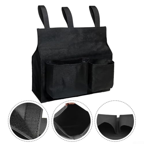 Baseball Umpire Ball Bag, Large Capacity Portable Umpire Equipment Holder with Secure Straps and Exterior Pockets, Polyester Gear Bag for Baseball and Softball, Black
