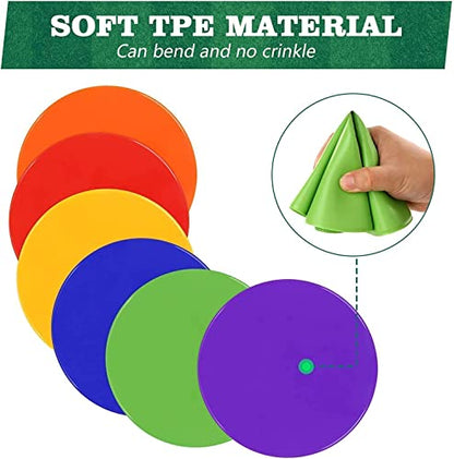 8 Inch Poly Vinyl Spot Markers, Non Slip Rubber Agility Markers Flat Field Cones Floor Dots,for Exercise Drills, Sports, Speed Agility Training -12 Pcs