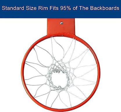 Katop Professional Basketball Rim, Heavy Duty 18 Inch Basketball Rim Replacement with Nylon Net Indoor and Outdoor, Standard Goal Reinforced Mounting Bracket Fit 5"x5",5"x4",5"x3",4"x3" Backboards - color: 1-springs basketball rim