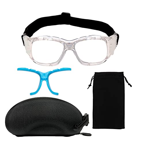 Basketball Football Glasses for Outdoor Sports Anti Fog Lens Protective Goggles with Adjustable Size - color: Transparent