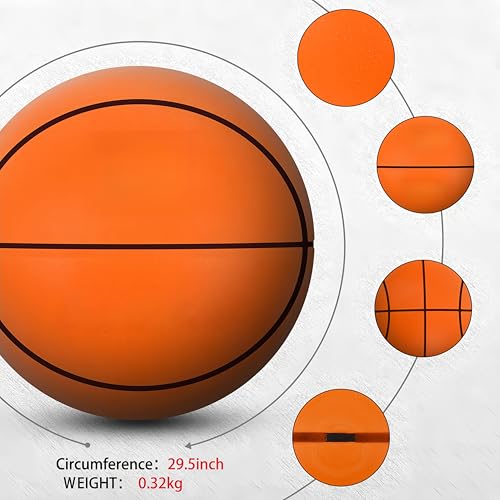 Size 7 (29.5") Silent Basketball High-Density Soft Foam and Low Noise Indoor Training Ball Easy Grip Highly Elastic Practice Ball