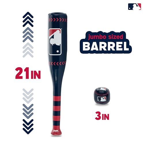 Franklin Sports MLB 21" Soft Sport Bat & Ball - Blue - Lightweight Kids Bat + Ball
