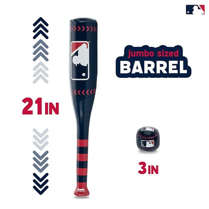 Franklin Sports MLB 21" Soft Sport Bat & Ball - Blue - Lightweight Kids Bat + Ball