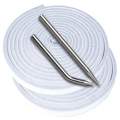 Baseball Glove Lace, Mitt Lace Repair Kit Softball 2 Leather Laces and 2 Lacing Needles for Catcher's Glove - color: White