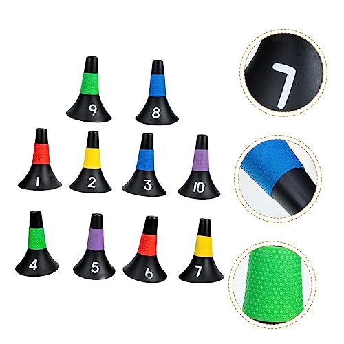 STOBOK 10pcs Horns Shaped Athletic Cones for Football Training Creative Sport Disc Marker Cones for Drills Durable Sign Barrels for Sports Practice and Coaching