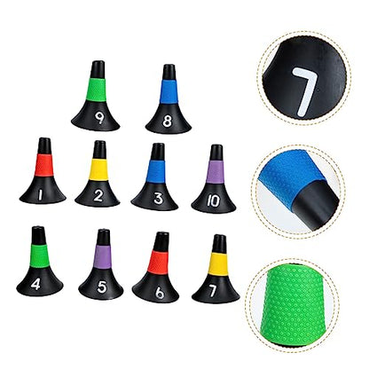 STOBOK 10pcs Horns Shaped Athletic Cones for Football Training Creative Sport Disc Marker Cones for Drills Durable Sign Barrels for Sports Practice and Coaching