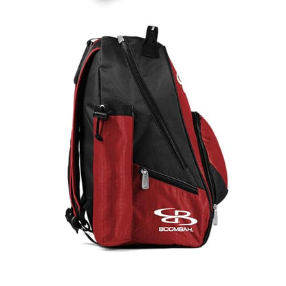 Boombah Tyro Baseball/Softball Bat Backpack - 20" x 15" x 10" - Holds 2 Bats up to Barrel Size of 2-5/8" - color: Black/Red