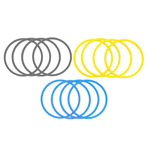 Speed & Agility Training Rings - Set of 12 by Trademark Innovations - color: Yellow/Blue/Gray