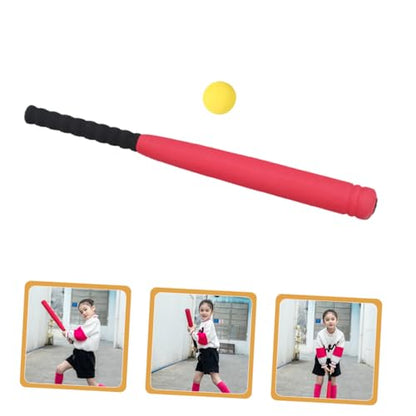 GALPADA Portable EVA Baseball Bat Red Plastic Training Stick Lightweight for Indoor Outdoor Youth Sports Practice