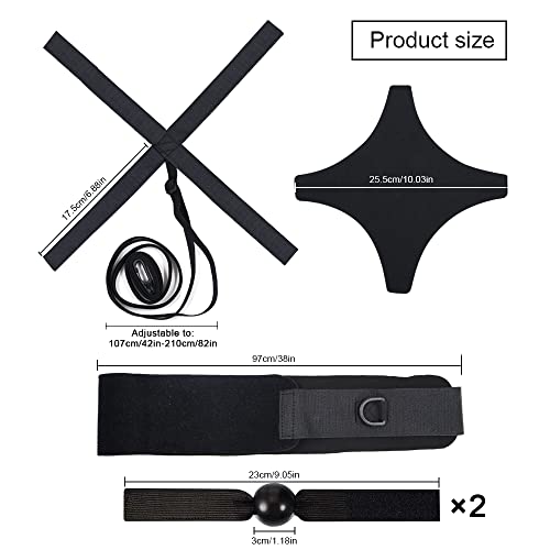 Volleyball Training Equipment Aid, Solo Serve and Spike Trainer, Elastic Volleyball Resistance Belt for Beginners and Pro, Adjustable Elastic Cord and Waist Strap