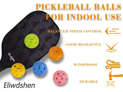 Indoor Pickleball Balls|Crack-Resistant| 26 Holes | 6Pack, 12 Pack |Made to USAPA Standards | Aerodynamics| High Bounce Durable Practice Pickle Ball for Beginner Intermediate Player - color: light blue-12 pack