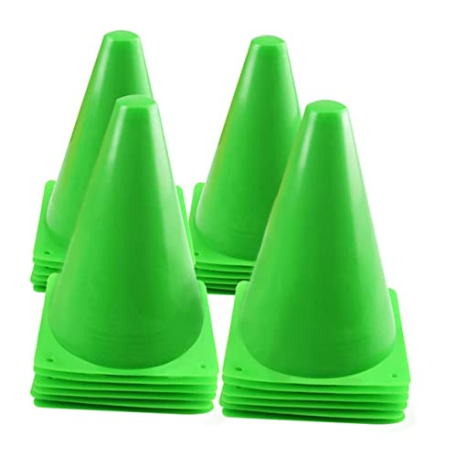 VANZACK 12pcs Soccer Training Cones Plastic Football Roadblock Markers for Agility Drills Sports Training and Outdoor Games Green