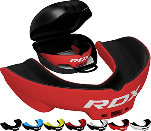 RDX Mouth Guard for Boxing MMA Kickboxing Muay Thai Judo Karate - Adult Gum Shield Mouthpiece Jaw Protector with Storage Case, Martial Arts Football Lacrosse Hockey Contact Sports - Above 12 Years Age - color: Red, size: Junior Below 12 Year
