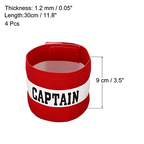 PATIKIL Captain's Armband, Pack Elastic Arm Band for Soccer Team Training - color: Red