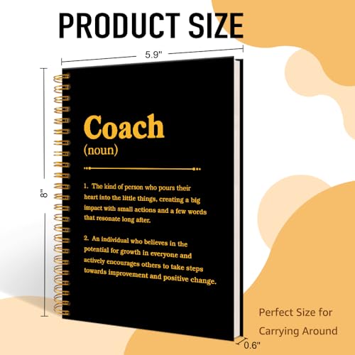 Coach Definition Funny Black Golden Spiral Notebook, Coach Office Decor Appreciation Gifts, Coach Birthday Gifts, Thank You Gifts for Sports Coach Mentor Motivator Leader Boss Teacher