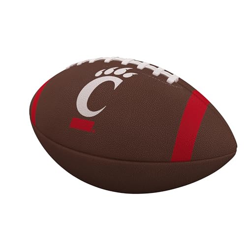 Logo Brands NCAA Cincinnati Bearcats Full-Size Compsite Football – Team Color Stripe Design | Durable Composite Leather with Grip Laces | Great for Tailgates