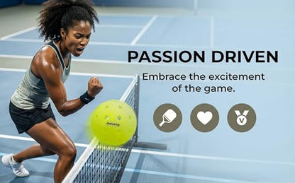 Premium Outdoor Pickleball Balls 4 Pack, 40 Holes Pickleballs with High Visibility, True Flight & Consistent Bounce, Durable Crack-Resistant Pickleball Balls for Training & Games.