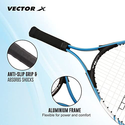 Vector X VXT-520 Strung Tennis Racquet/Rackets (25-inch, 3/4 Cover)