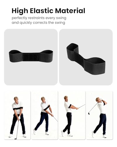 Golf Grip Trainer & Swing Correcting Arm Band, Golf Training Aid Combo- Enhance Grip Strength, Swing Technique and Correct Hand Position