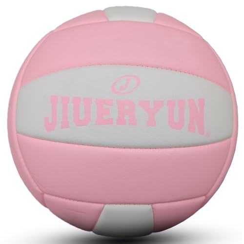 Volleyball, Waterproof Indoor Outdoor Volleyball for Beach Game Gym Training (Official Size 5) - color: PINK WHITE SIZE 5