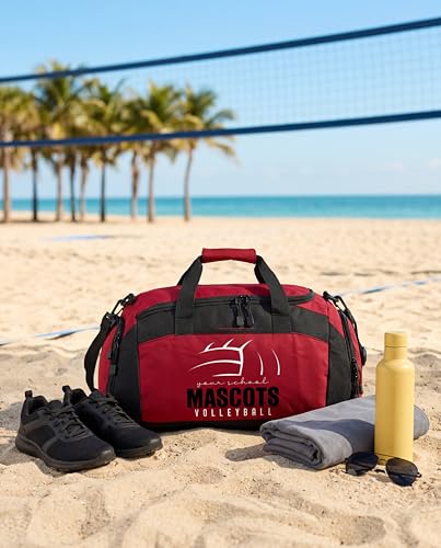 Personalized Volleyball Duffel Bag with Shoe Compartment – Custom Name Volleyball Sports Bag for Girls & Boys – Large Team Gym Bag for Practice, Travel & Tournaments
