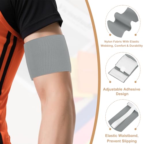 Captain Armbands, Adjustable Leader Arm Bands for Soccer Elastic Team Sport Arm Band-Fitting for Football/Volleyball/Rugby - color: Gray