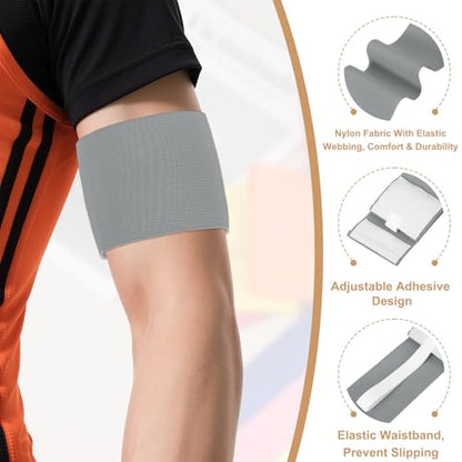 Captain Armbands, Adjustable Leader Arm Bands for Soccer Elastic Team Sport Arm Band-Fitting for Football/Volleyball/Rugby - color: Gray