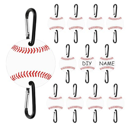 Baseball Bag Fence Hooks – Thick Fence Clips with Writable Acrylic Plates – Dugout Organizer for Baseball Gear, Backpacks, Helmets, Bottles, Team Gifts - style: 12 packs