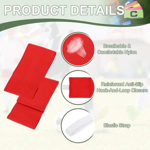 Captain Arm Bands for Soccer, Soccer Captain Armband, Elastic Protective Arm Badge Adjustable Player Bands